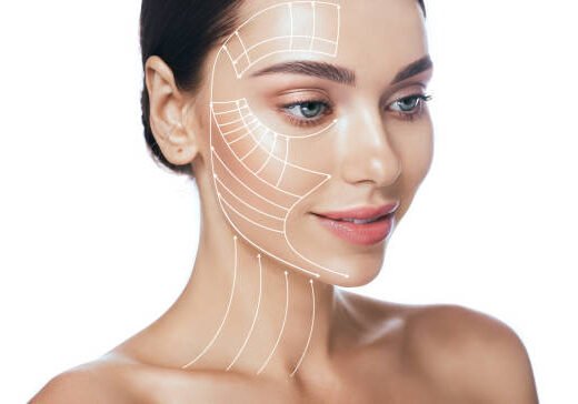 istockphoto-1297576546-612x612 Lifting lines, advertising of face contour correction, skin and neck lifting. Facial rejuvenation concept, cosmetology